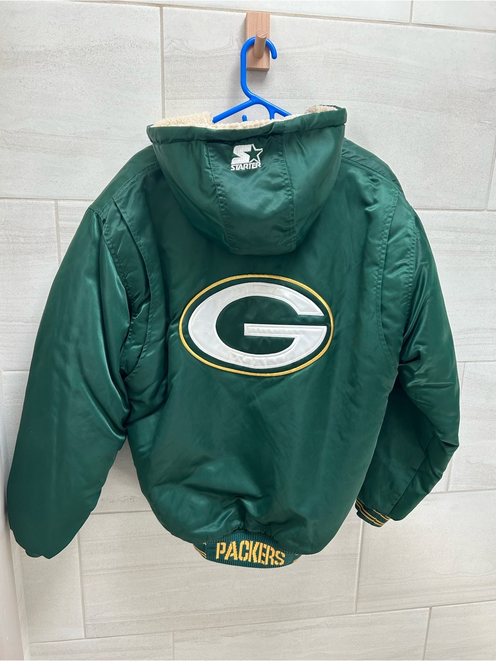 Green Bay Packers Vintage Starter Sherpa Hooded Jacket